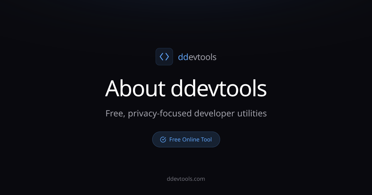 About ddevtools - Free Online Developer Tools | ddevtools
