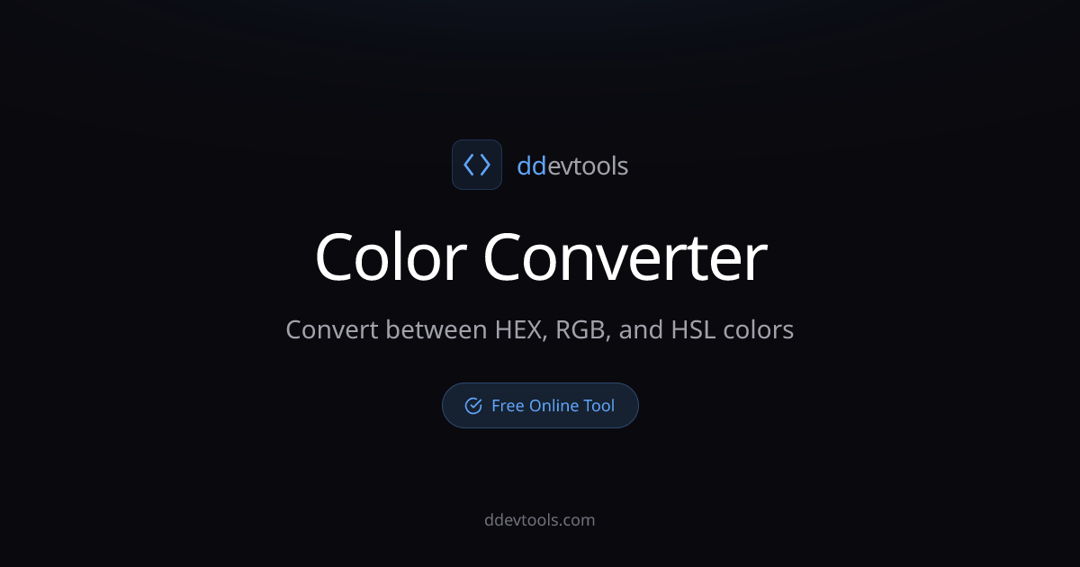 Color Converter - HEX, RGB, HSL Converter | ddevtools