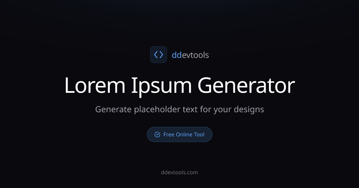 Lorem Ipsum Generator - Placeholder Text Free | ddevtools