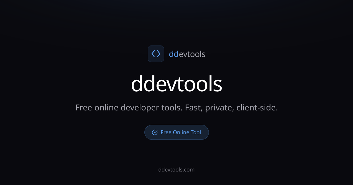 ddevtools - Free Online Developer Utilities