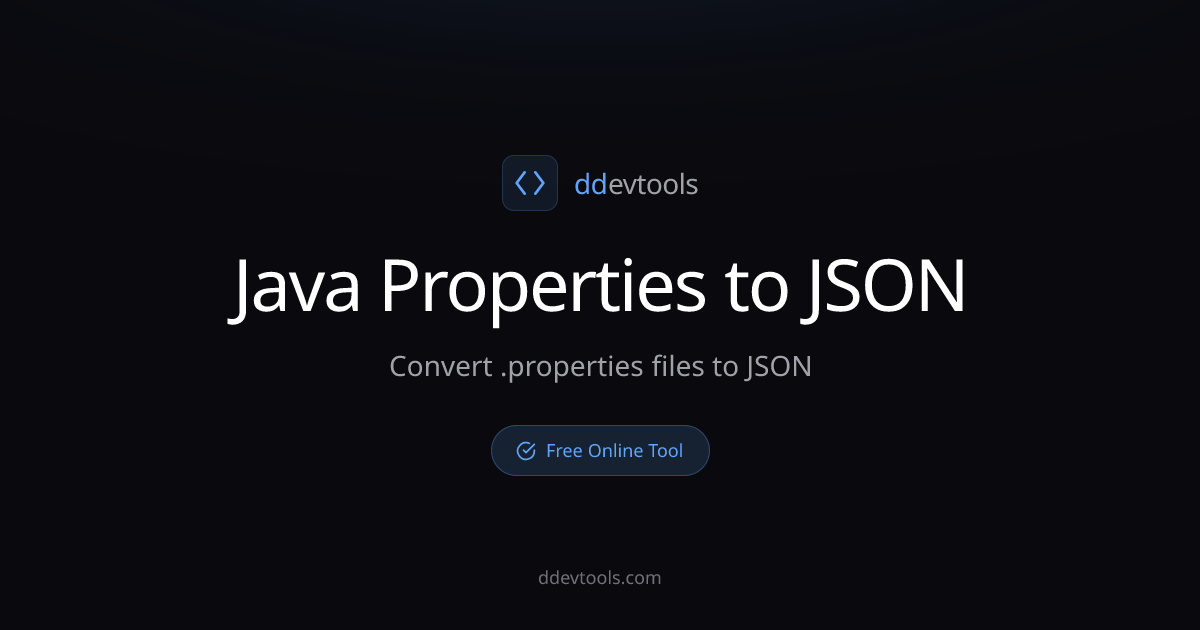 Properties to JSON Converter Online - Convert .properties to JSON ...