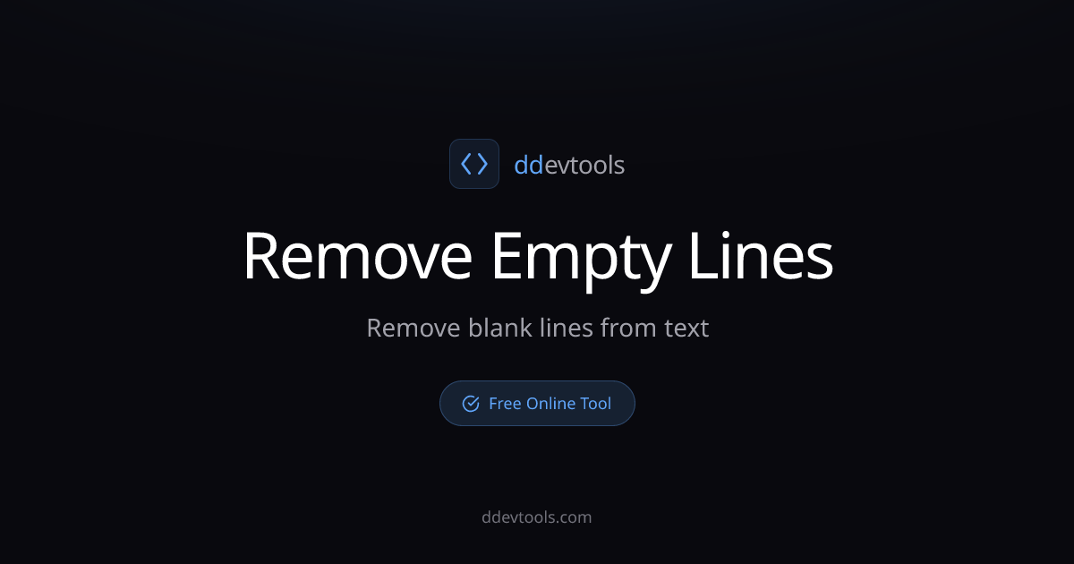 Remove Empty Lines - Clean Blank Lines Online | ddevtools