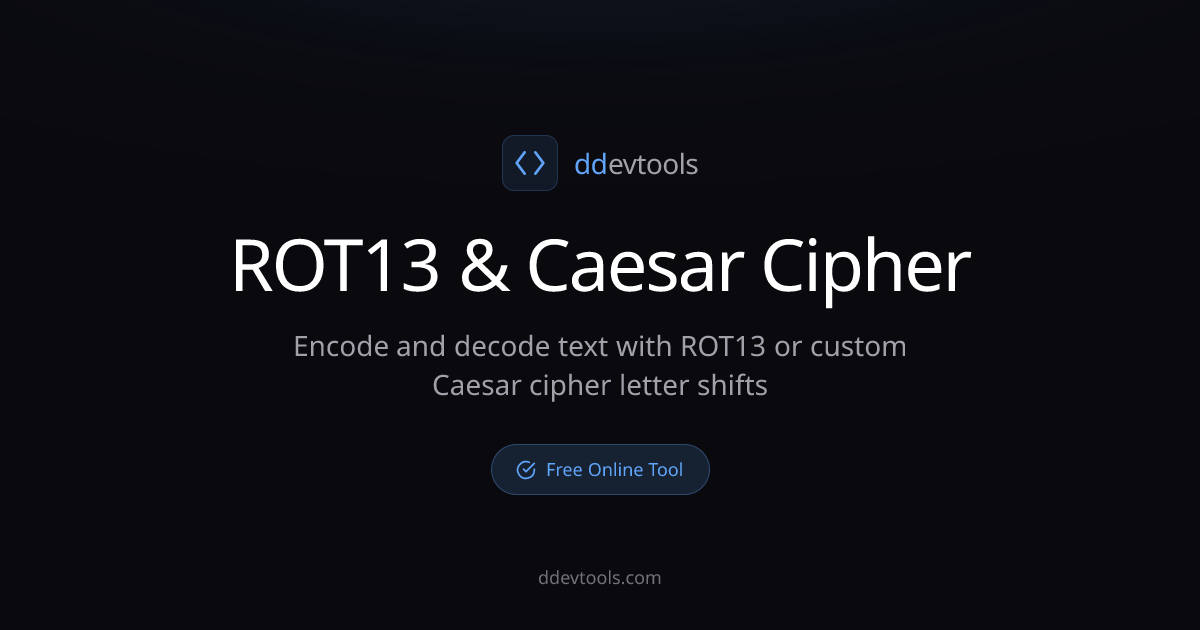 ROT13 & Caesar Cipher - Encode/Decode Online | DevTools | ddevtools